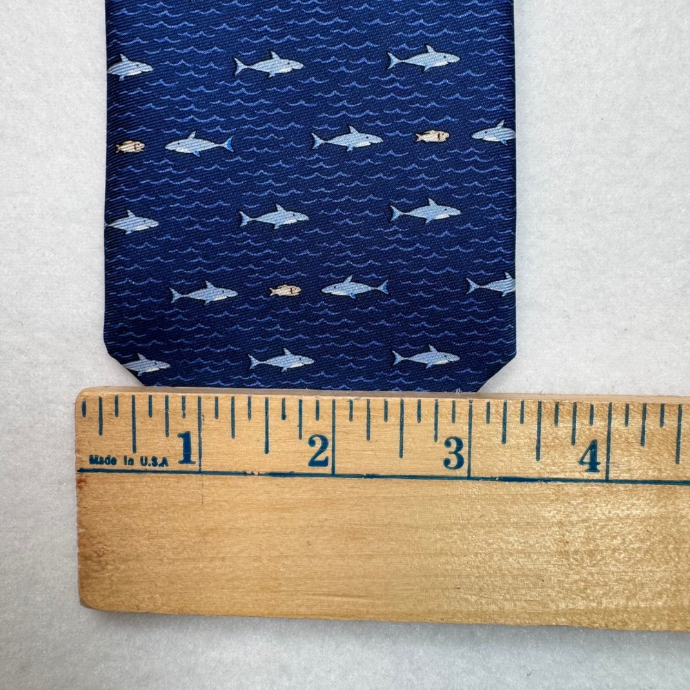 Lot of 2 Silk Ties Tommy Hilfiger Shark Navy & J Bach US Bomber Plane Red Career - Picture 5 of 6